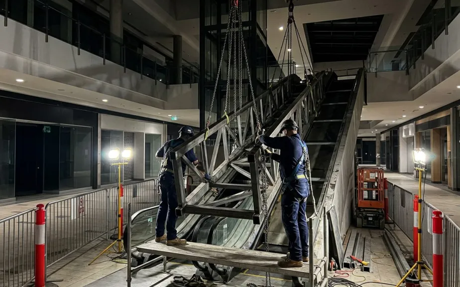 Pair of escalators in a retail centre in Qormi