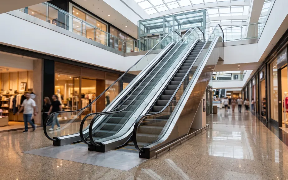 Pair of escalators in a retail centre in Qormi